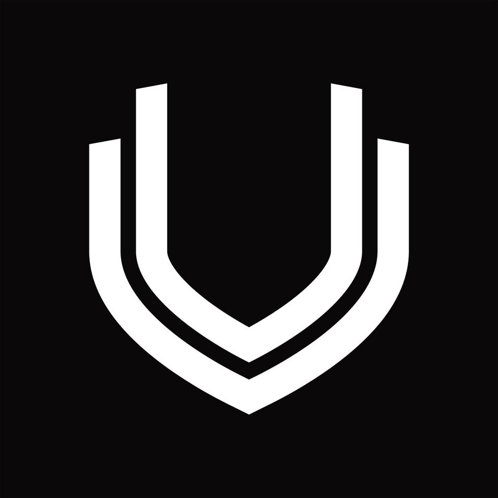 U u logotyp monogram årgång design mall vektor