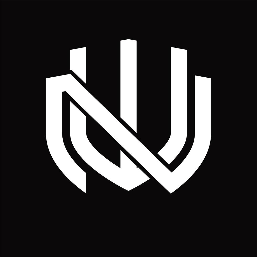 wn-Logo-Monogramm-Vintage-Design-Vorlage vektor