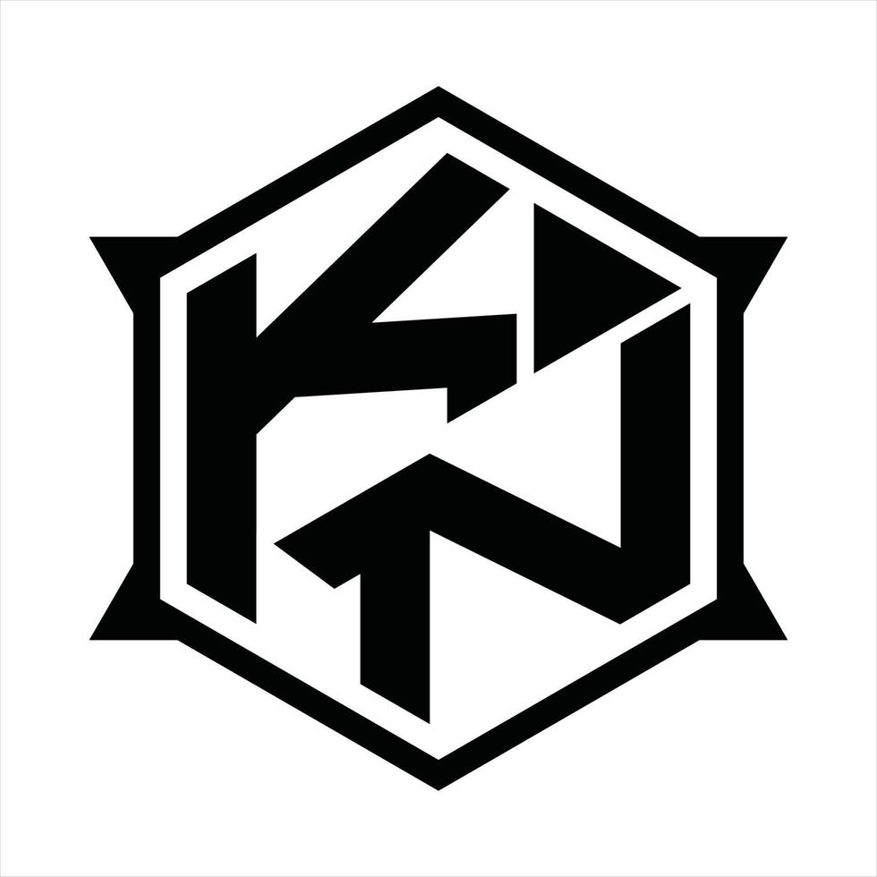 kn-Logo-Monogramm-Designvorlage vektor