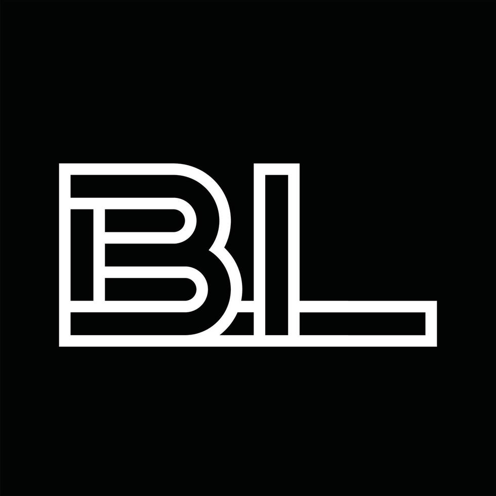bl-Logo-Monogramm mit negativem Raum im Linienstil vektor