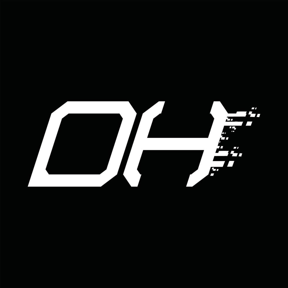 dh logotyp monogram abstrakt hastighet teknologi design mall vektor