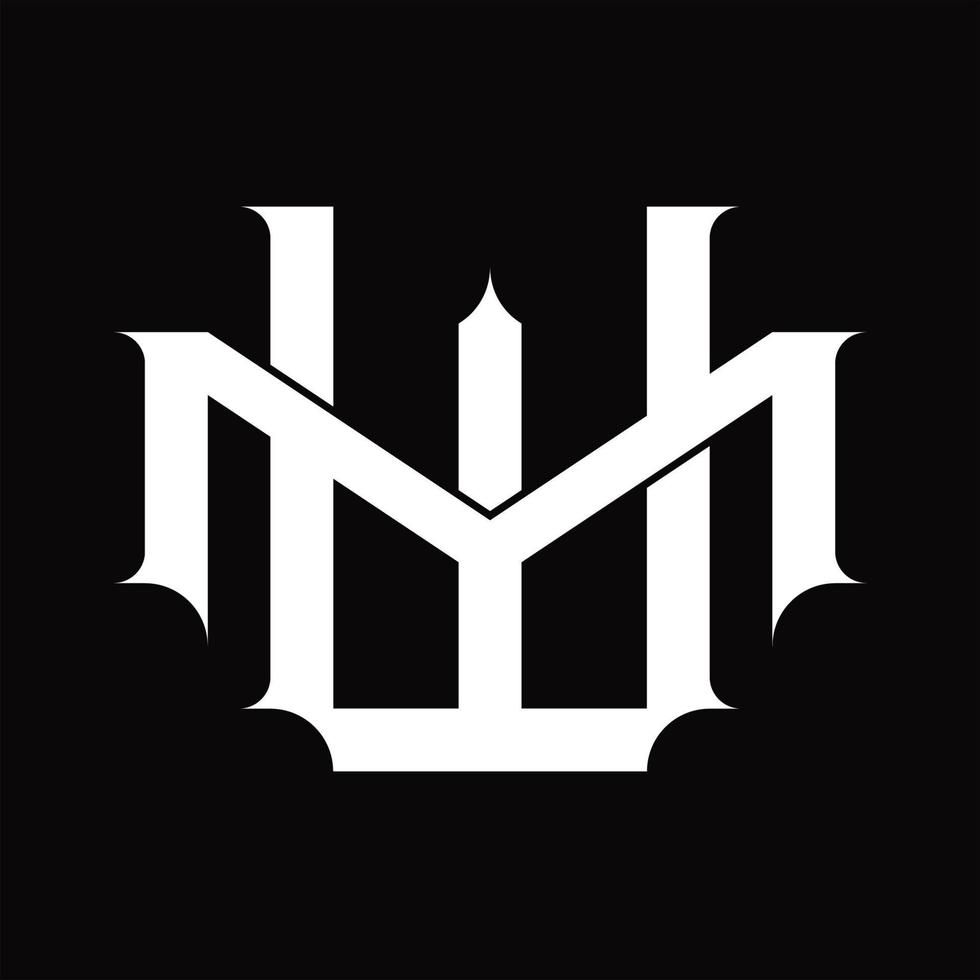 mw logotyp monogram med årgång överlappande länkad stil design mall vektor