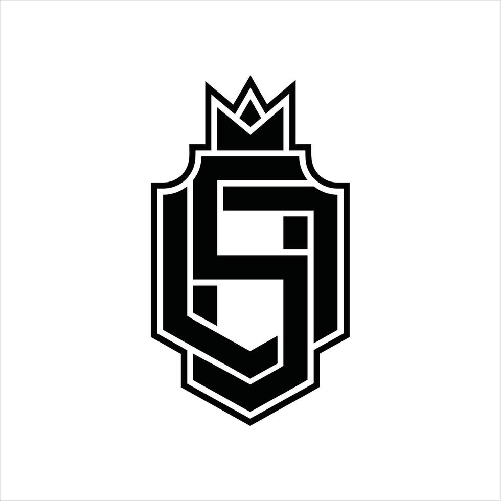 sd logotyp monogram design mall vektor