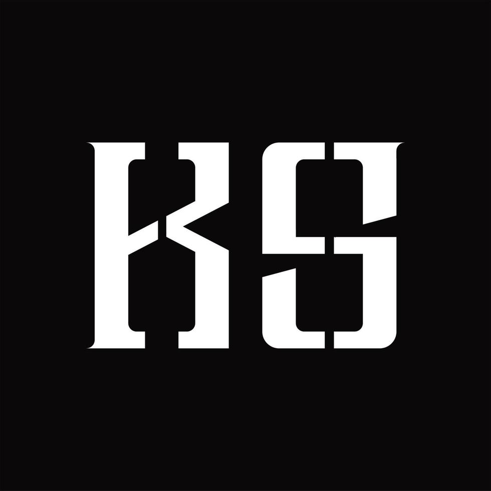 ks-Logo-Monogramm mit Designvorlage für mittlere Scheiben vektor
