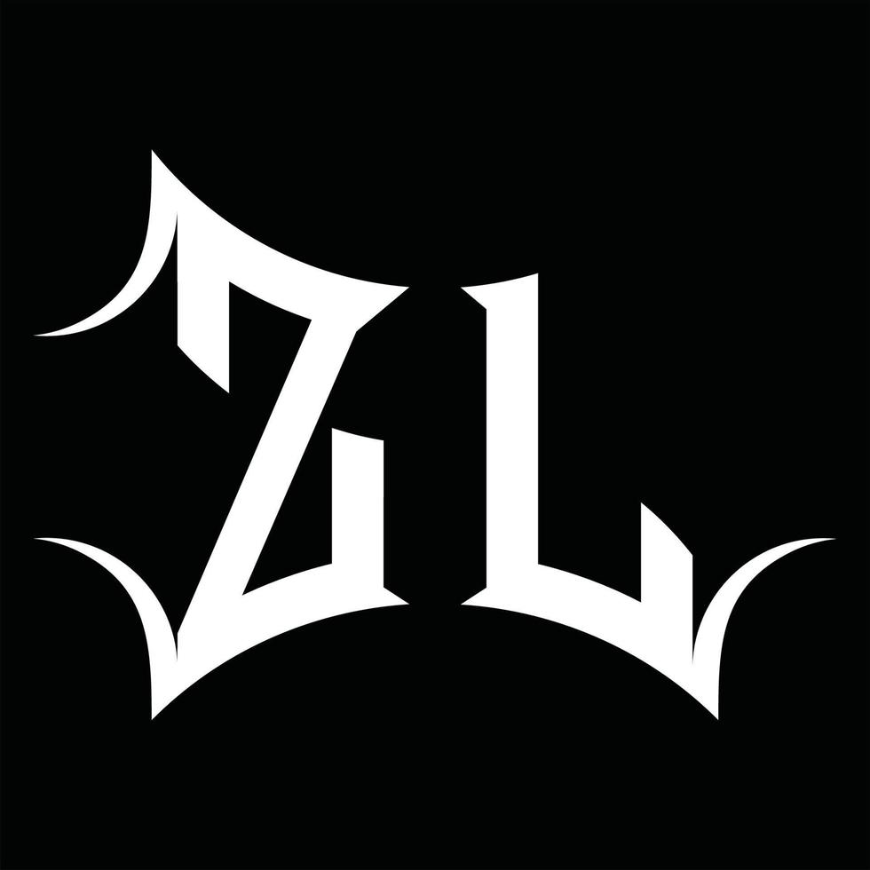 zl logotyp monogram med abstrakt form design mall vektor