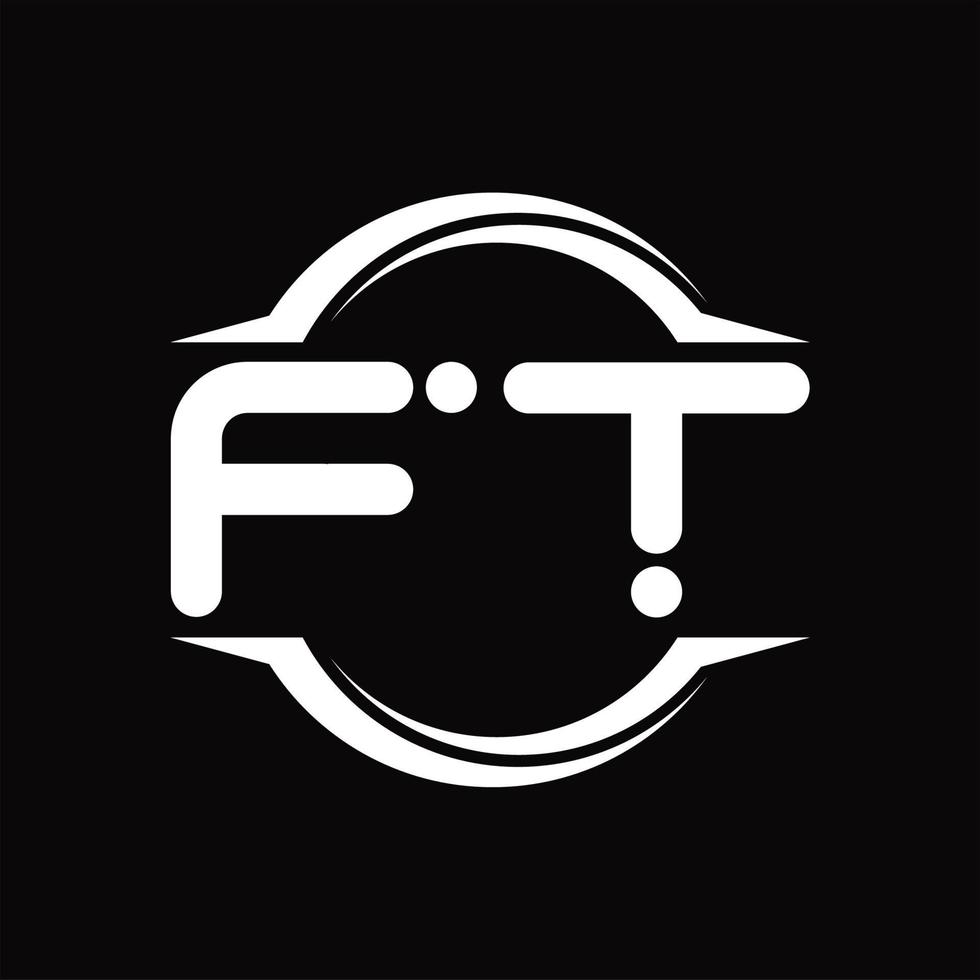 ft-Logo-Monogramm mit kreisrunder Scheibenform-Designvorlage vektor