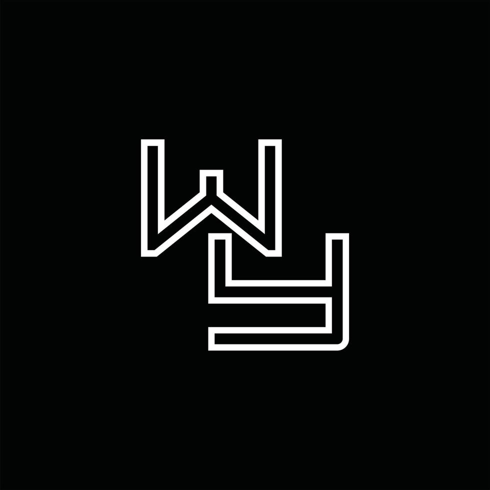 wy logotyp monogram med linje stil design mall vektor