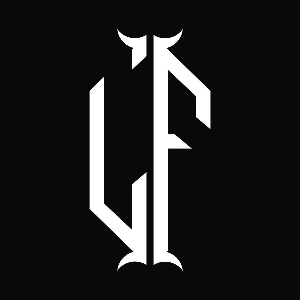 lf-Logo-Monogramm mit Hornform-Designvorlage vektor