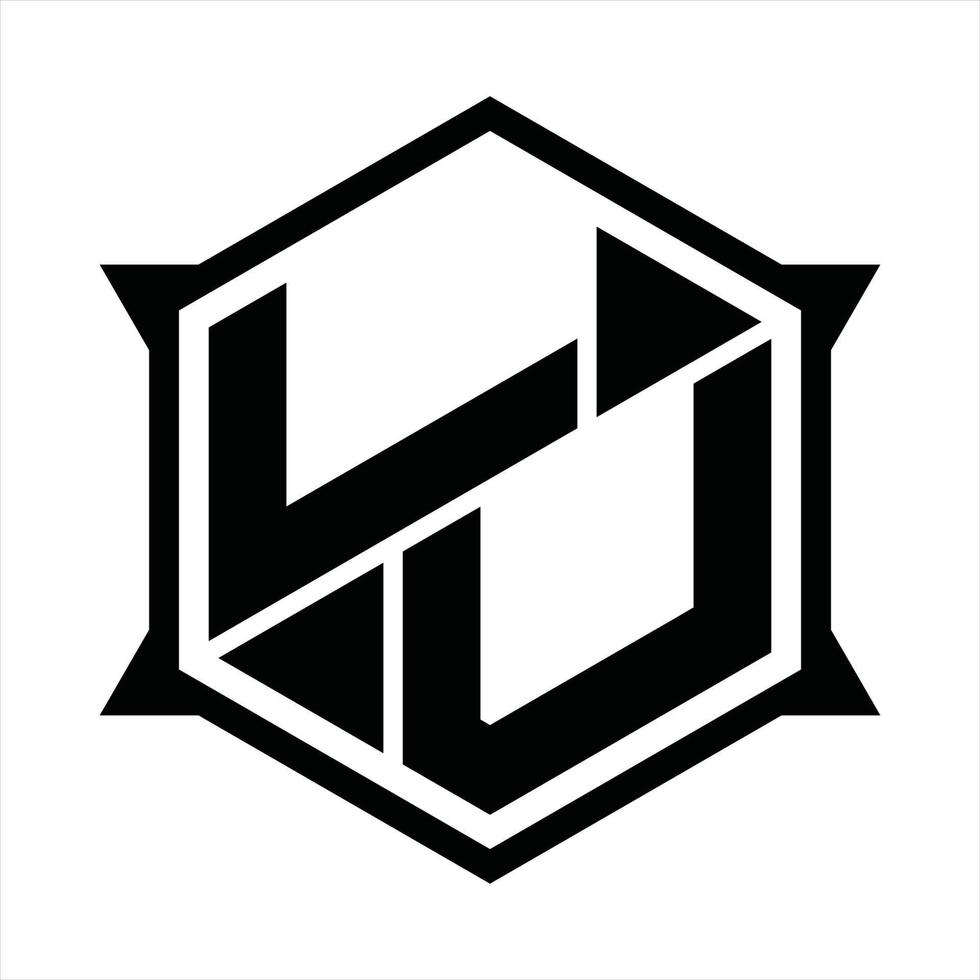 lu logotyp monogram design mall vektor