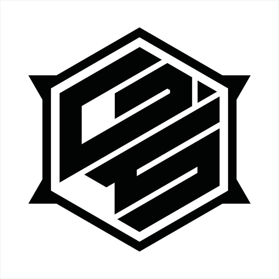 gs-Logo-Monogramm-Designvorlage vektor