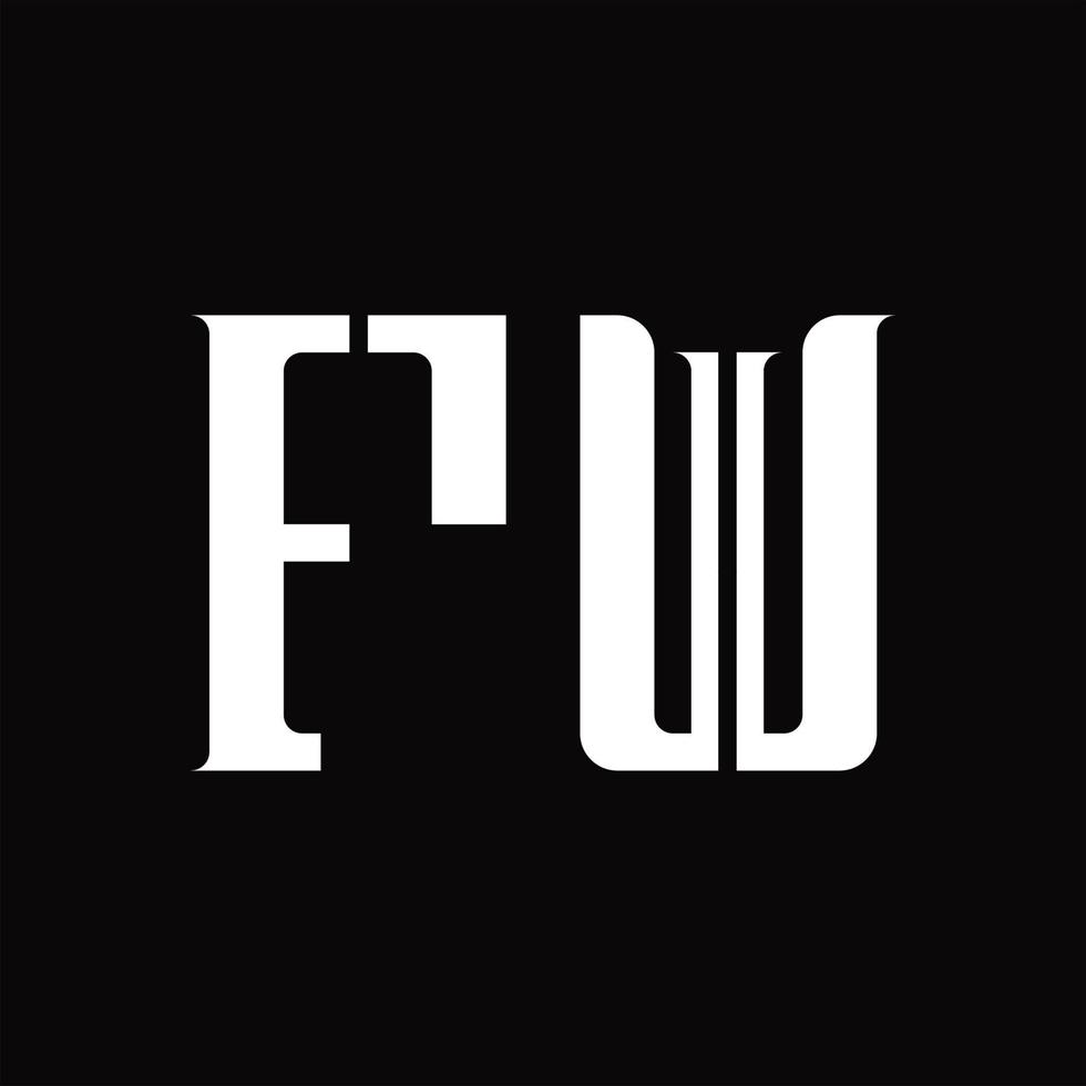 fw logotyp monogram med mitten skiva design mall vektor