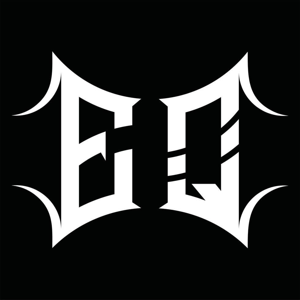 eq-Logo-Monogramm mit abstrakter Form-Design-Vorlage vektor