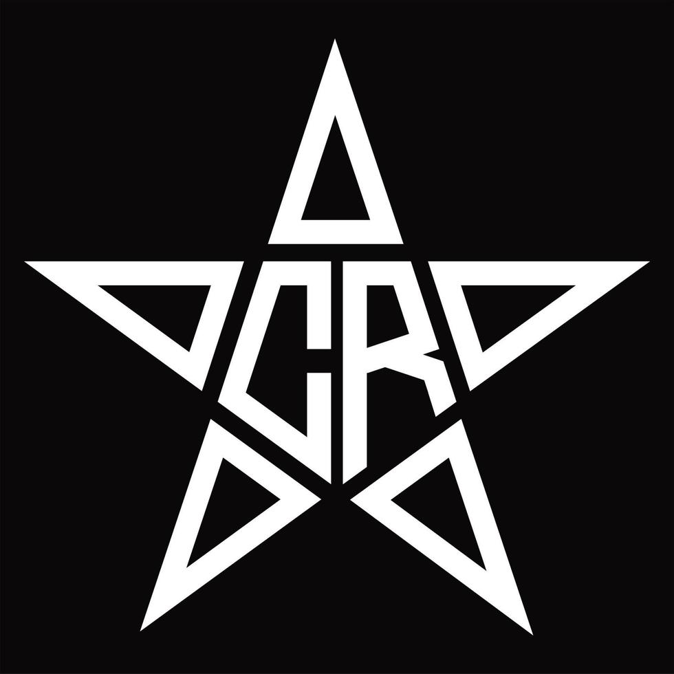 cr logotyp monogram med stjärna form design mall vektor