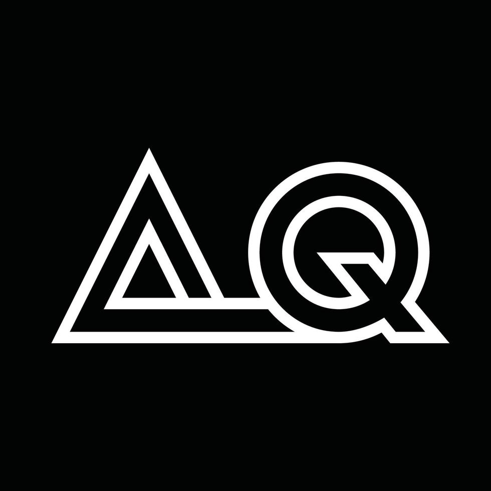 aq-Logo-Monogramm mit negativem Raum im Linienstil vektor