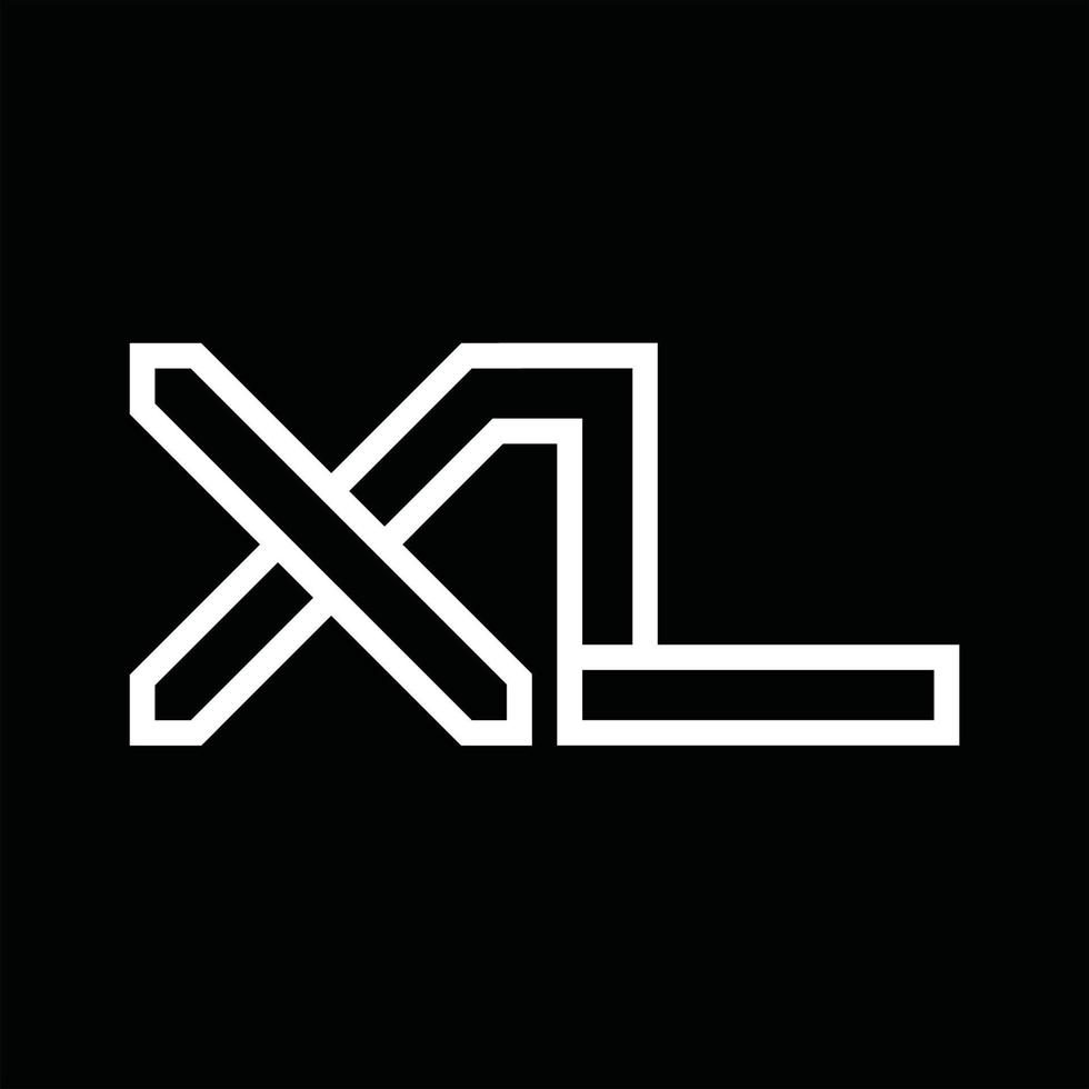 xl logotyp monogram med linje stil negativ Plats vektor