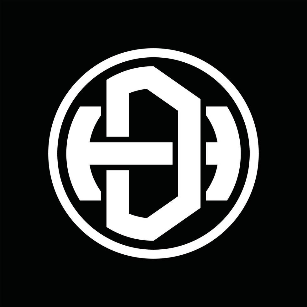 dh logotyp monogram design mall vektor