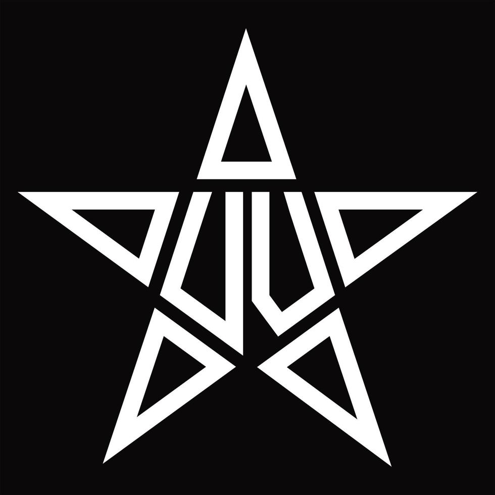 UV-Logo-Monogramm mit Sternform-Designvorlage vektor