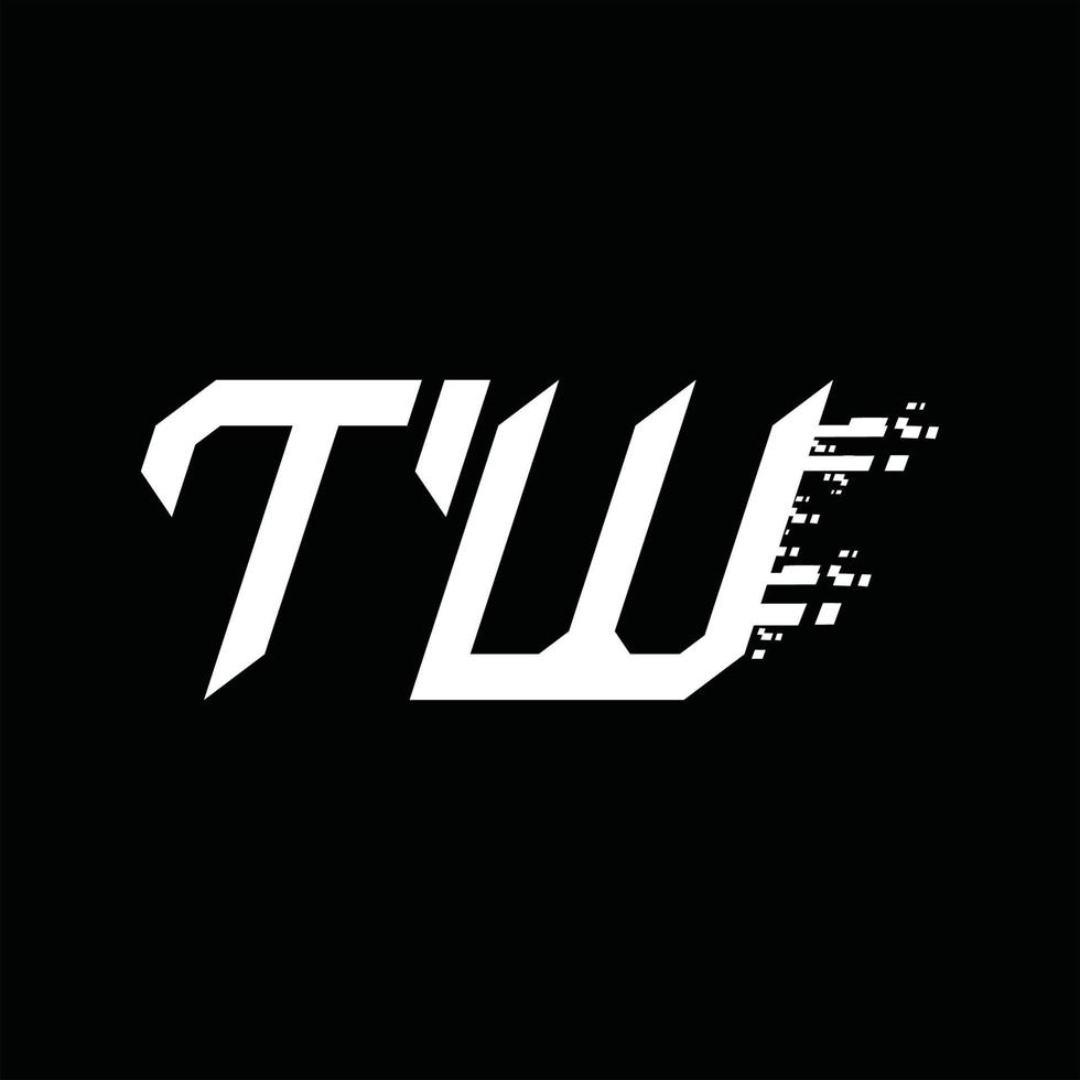 tw-Logo-Monogramm abstrakte Geschwindigkeitstechnologie-Designvorlage vektor