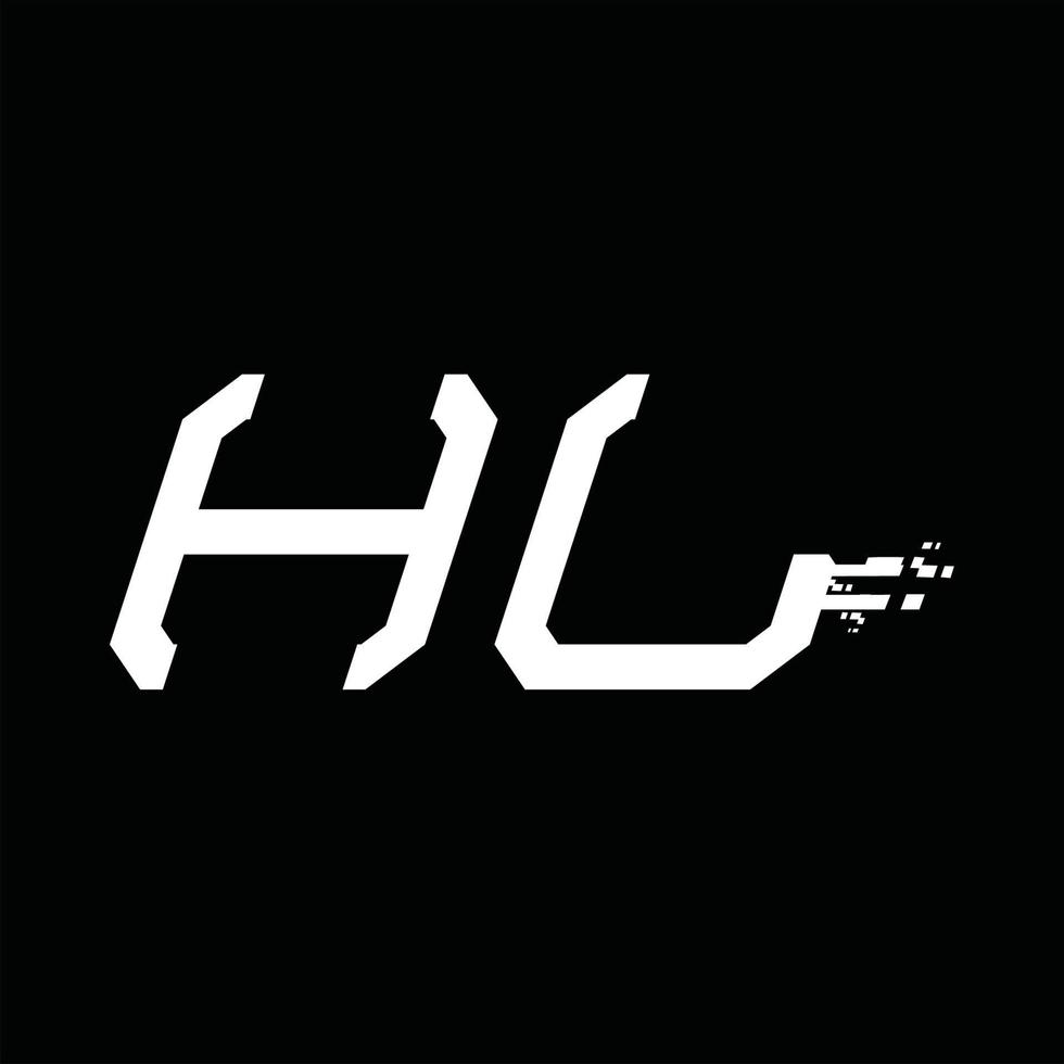 hl logo monogramm abstrakte geschwindigkeit technologie designvorlage vektor