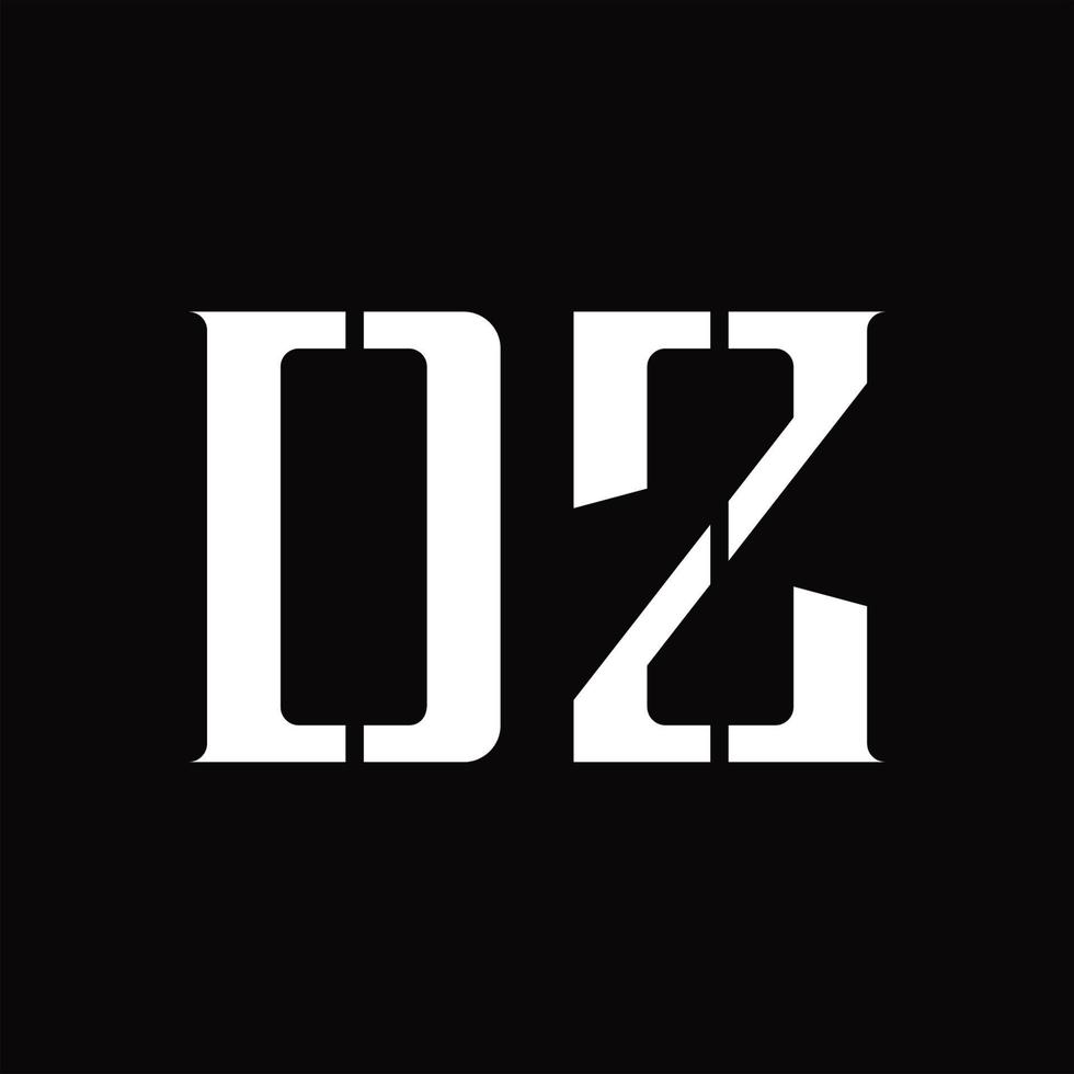 dz logotyp monogram med mitten skiva design mall vektor