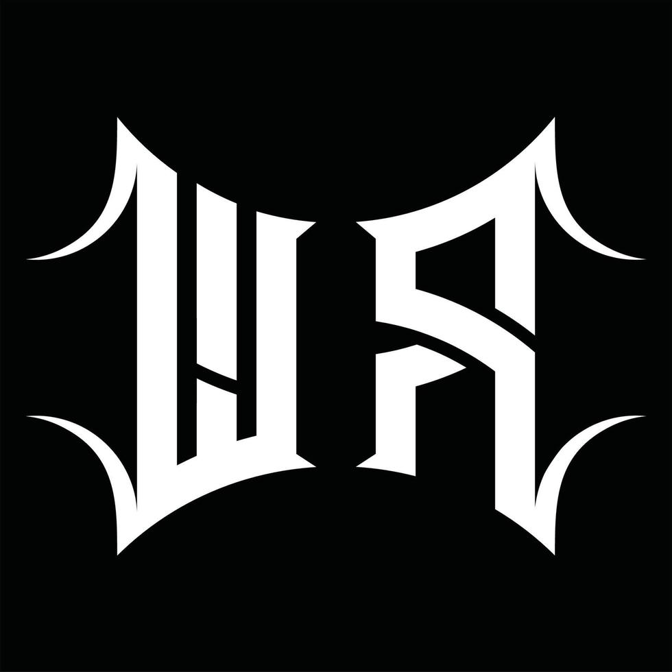 Wr-Logo-Monogramm mit abstrakter Form-Design-Vorlage vektor