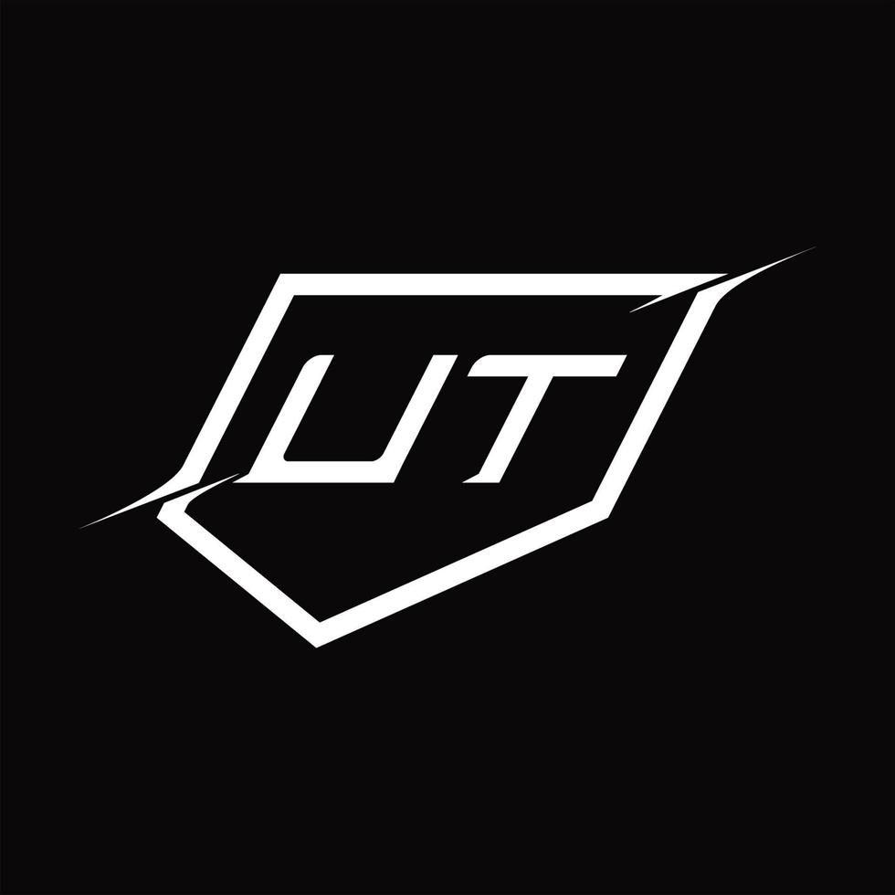 ut-Logo-Monogrammbuchstabe mit Schild- und Slice-Design vektor