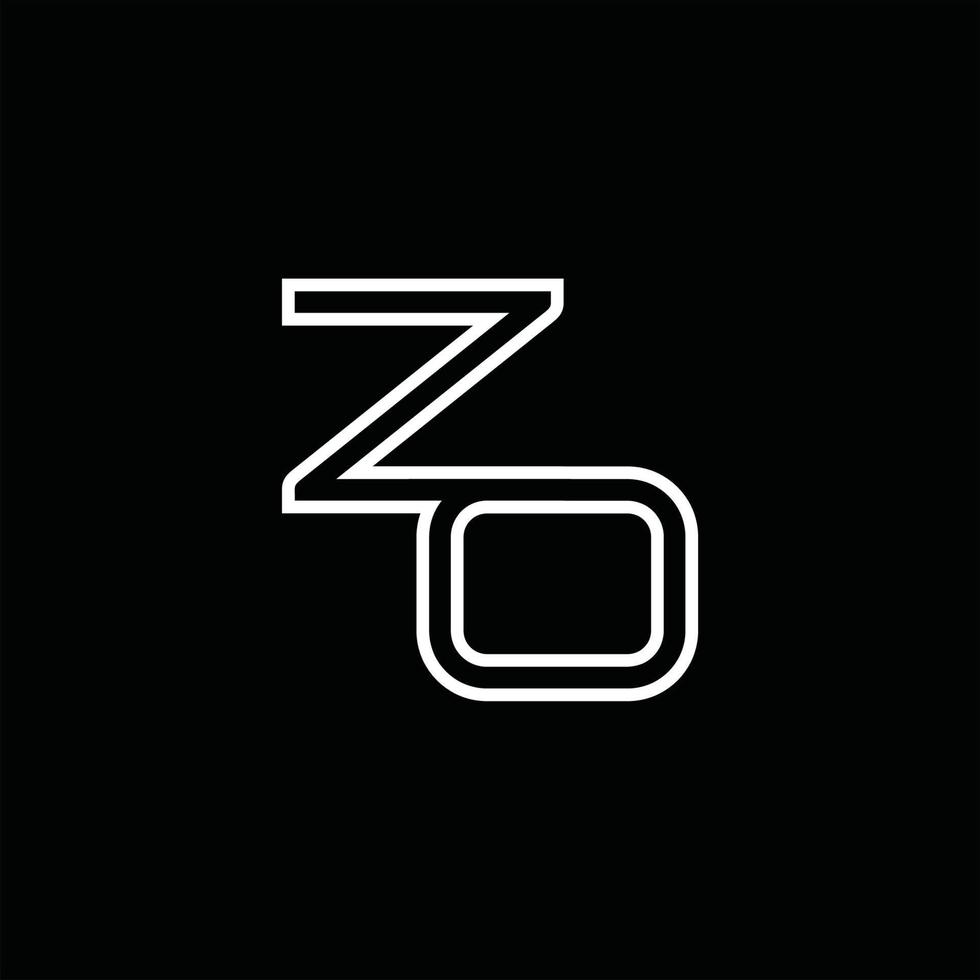 zo-Logo-Monogramm mit Linienstil-Designvorlage vektor