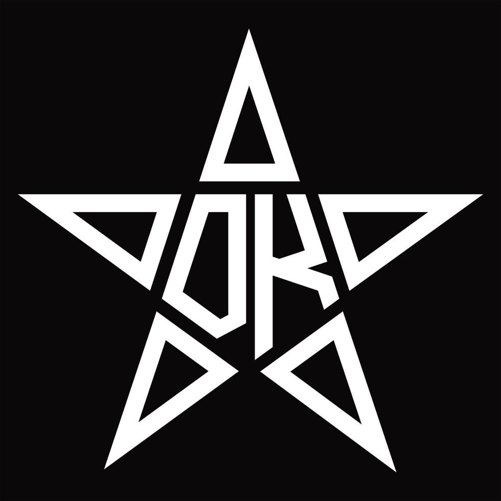 dk-Logo-Monogramm mit Sternform-Designvorlage vektor