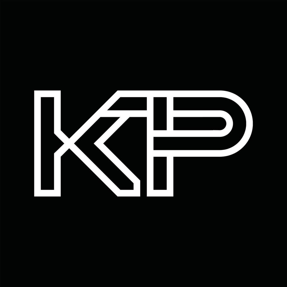 kp-Logo-Monogramm mit negativem Raum im Linienstil vektor