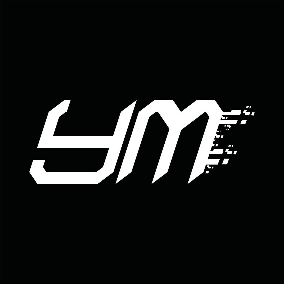 ym-Logo-Monogramm abstrakte Geschwindigkeitstechnologie-Designvorlage vektor