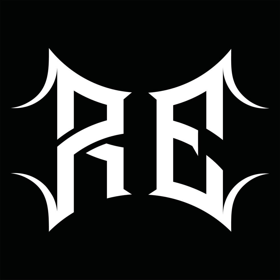 Re-Logo-Monogramm mit abstrakter Form-Design-Vorlage vektor