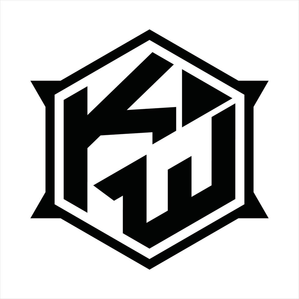 kw-Logo-Monogramm-Designvorlage vektor