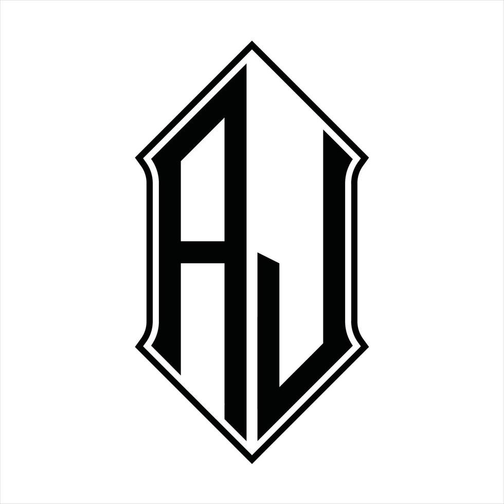 aj jlogo monogramm mit schildform und umriss design vorlage vektor symbol abstrakt