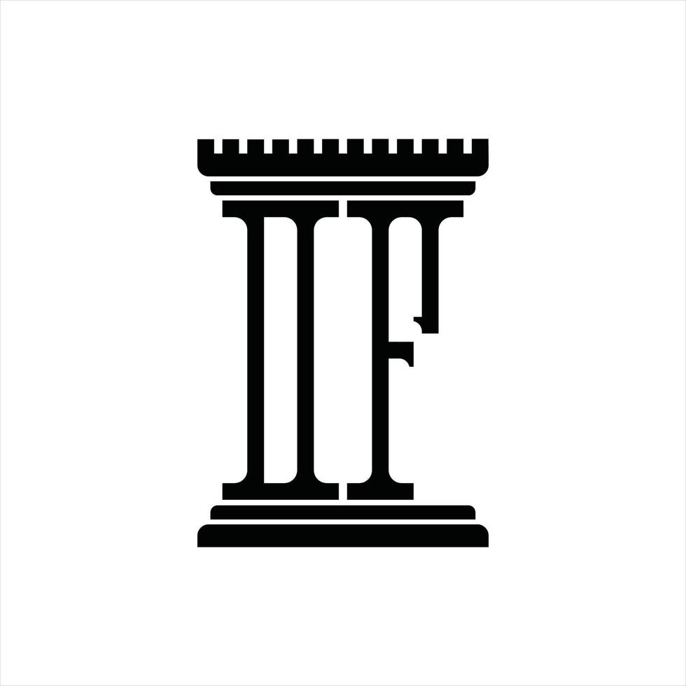 df-Logo-Monogramm mit Designvorlage in Säulenform vektor