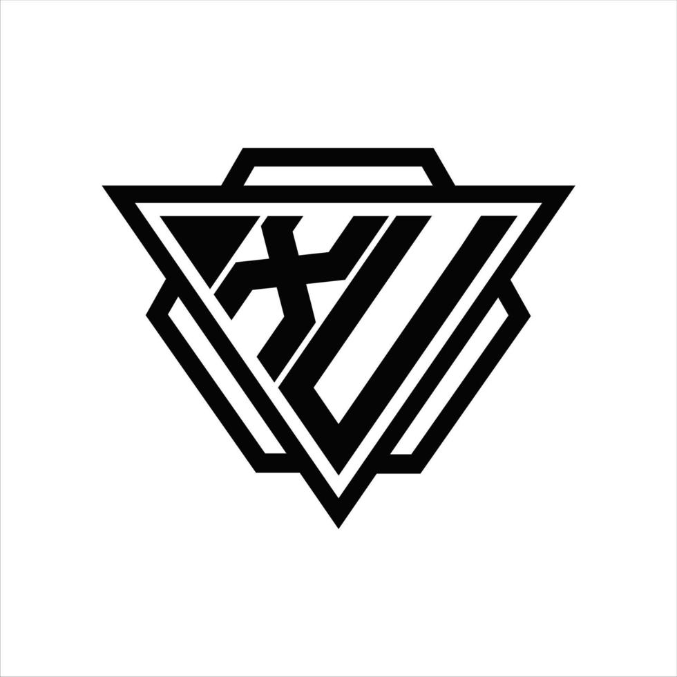 xu-Logo-Monogramm mit Dreieck und Sechseck-Vorlage vektor