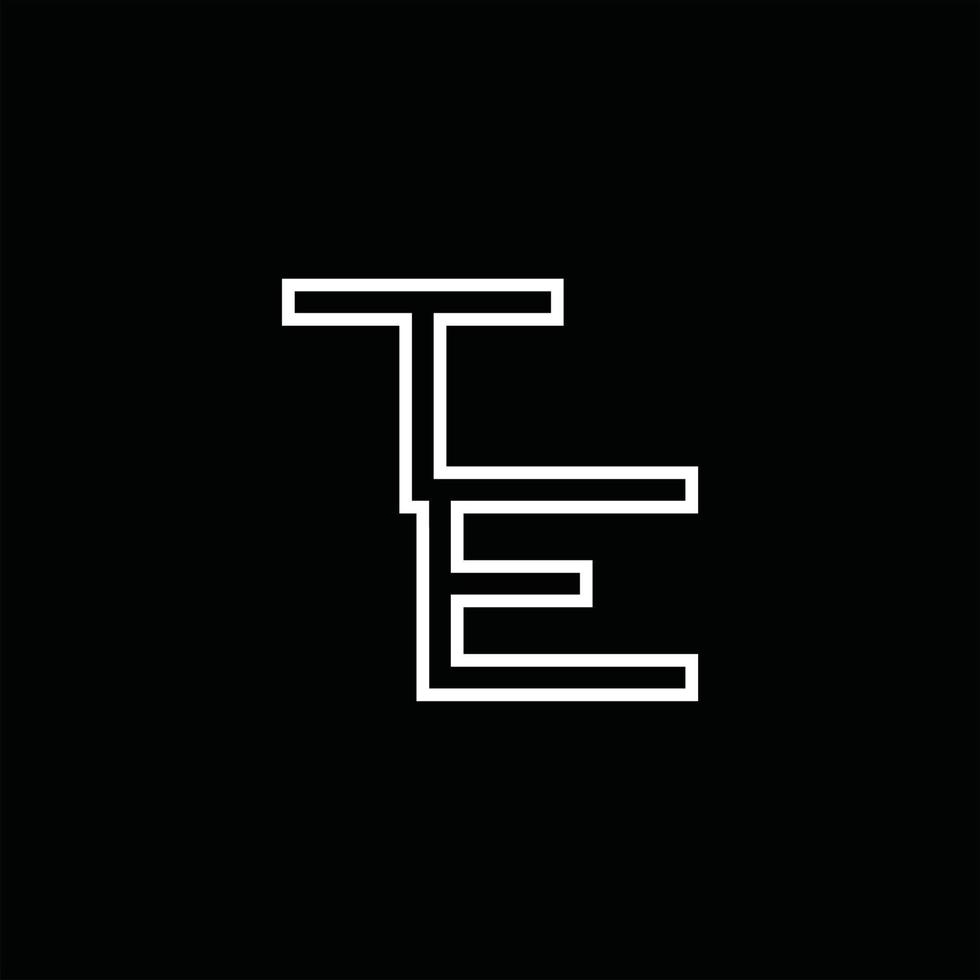 te-Logo-Monogramm mit Linienstil-Designvorlage vektor