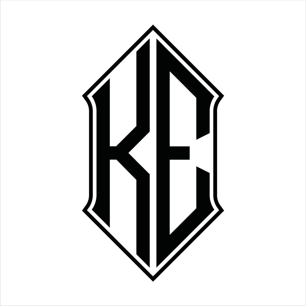 logotyp monogram med sköldform och översikt design mall vektor ikon abstrakt