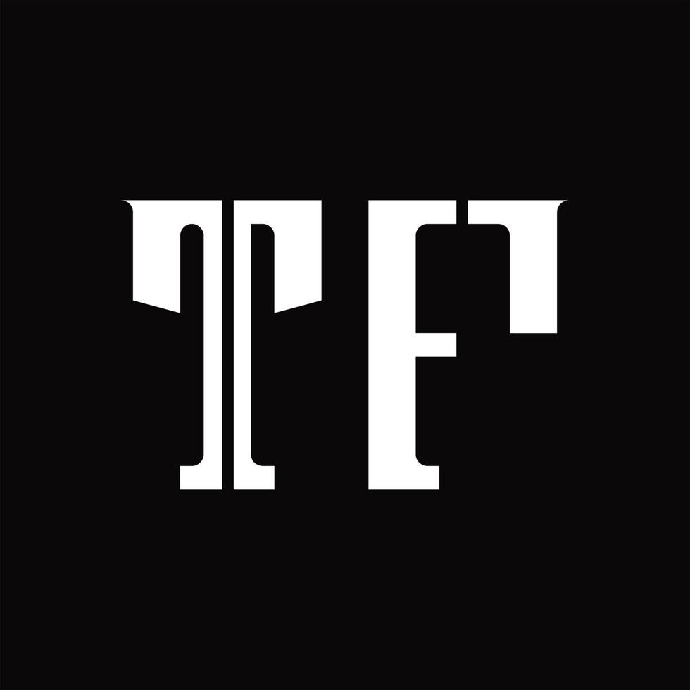 tf-Logo-Monogramm mit Designvorlage für mittlere Scheiben vektor