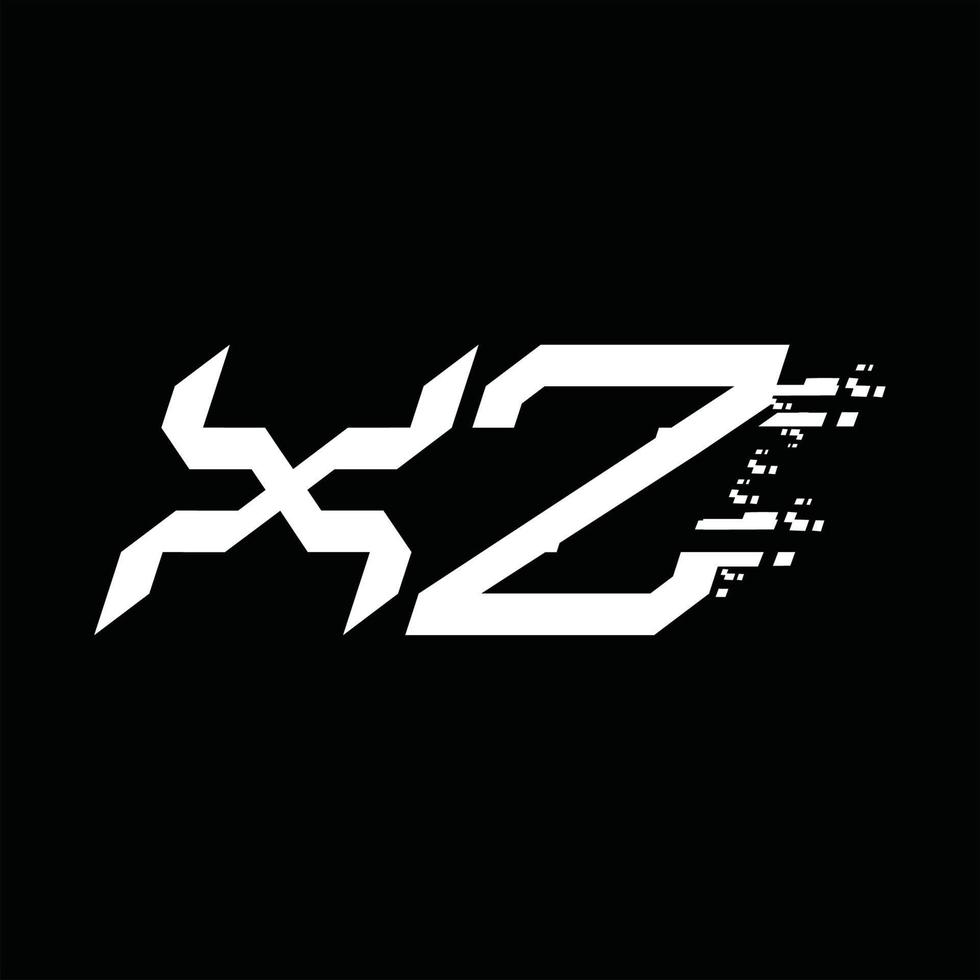 Designvorlage für xz-Logo-Monogramm mit abstrakter Geschwindigkeitstechnologie vektor