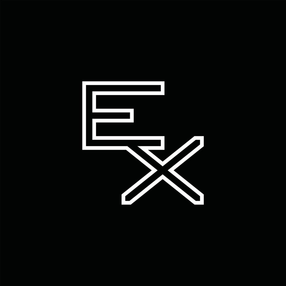 Ex-Logo-Monogramm mit Linienstil-Designvorlage vektor
