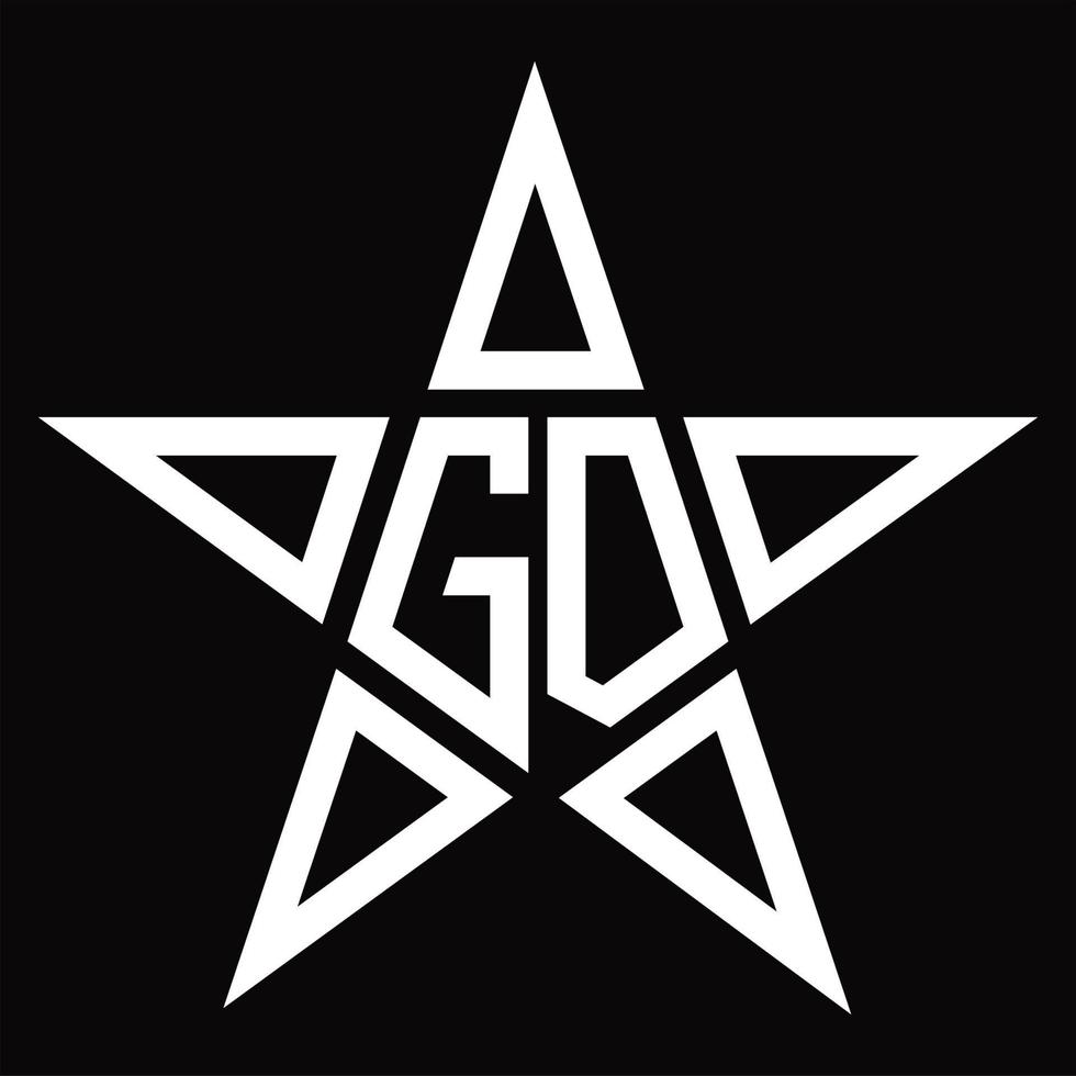 gd logotyp monogram med stjärna form design mall vektor