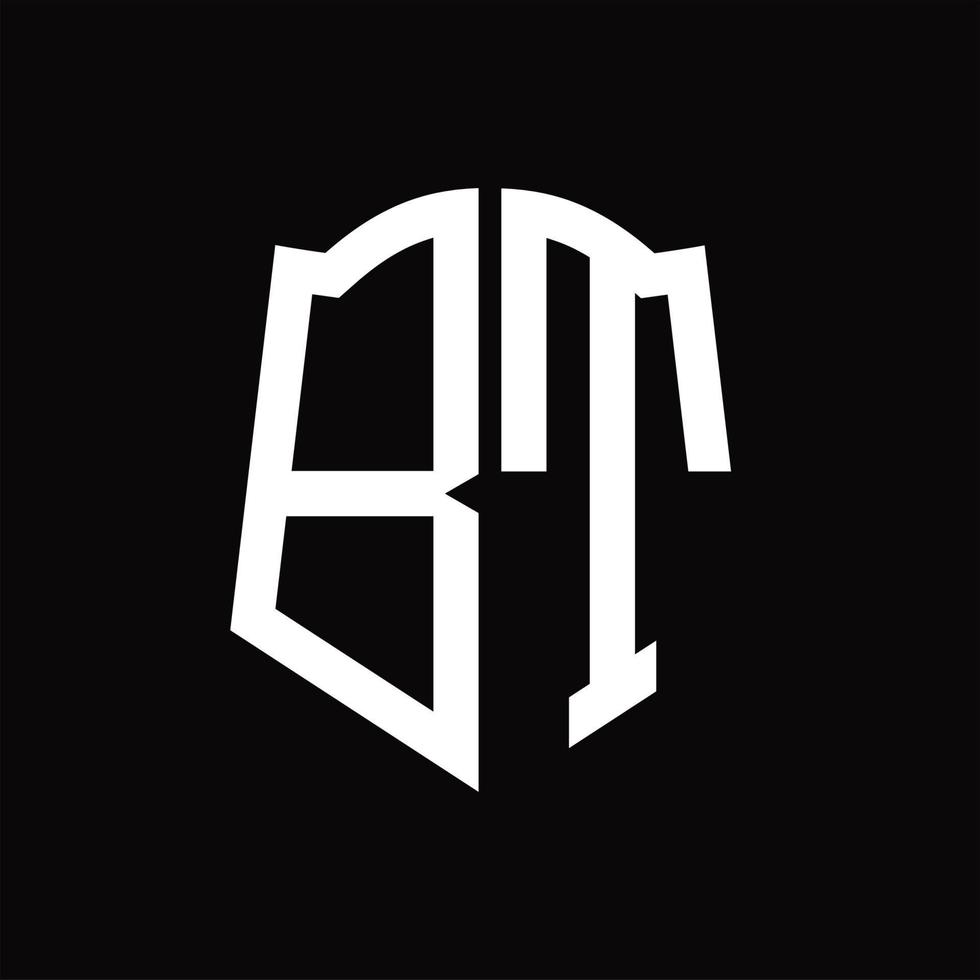 bt logotyp monogram med skydda form band design mall vektor