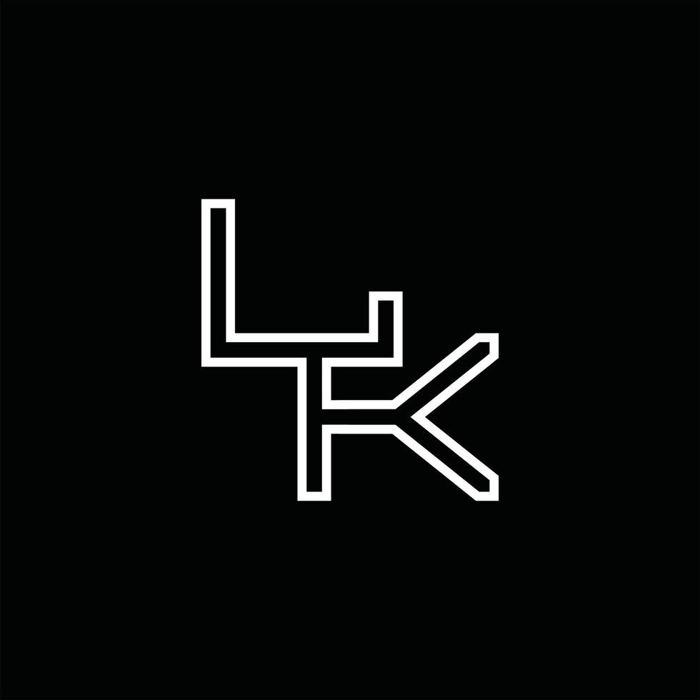 lk logotyp monogram med linje stil design mall vektor