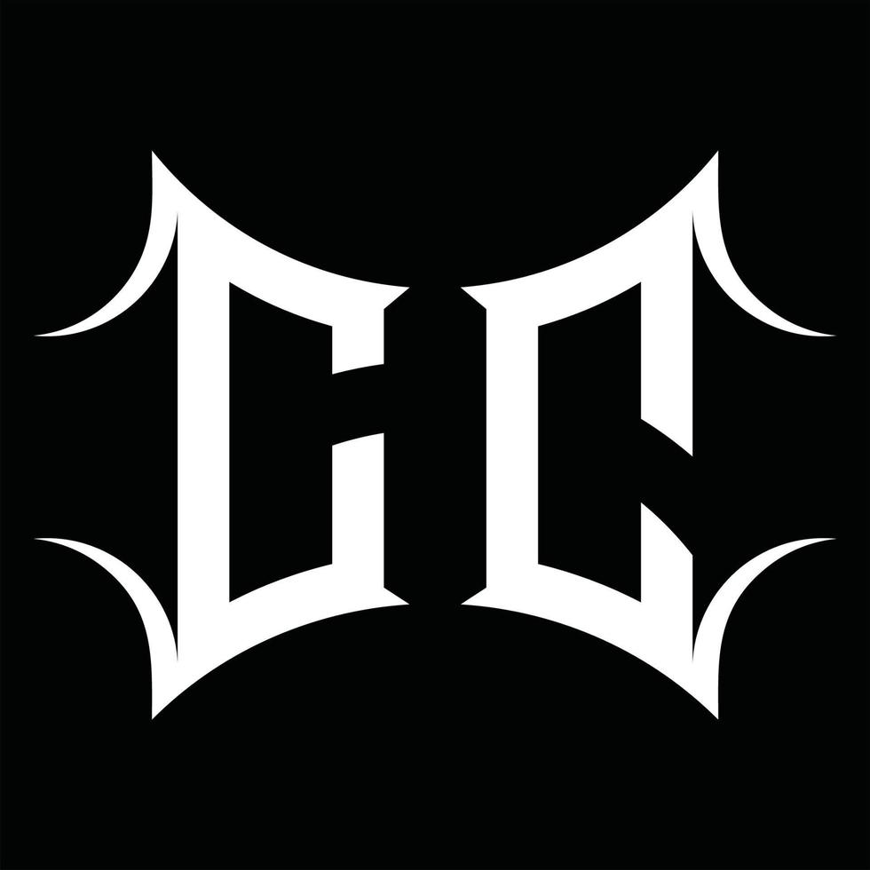 cc-Logo-Monogramm mit abstrakter Form-Design-Vorlage vektor