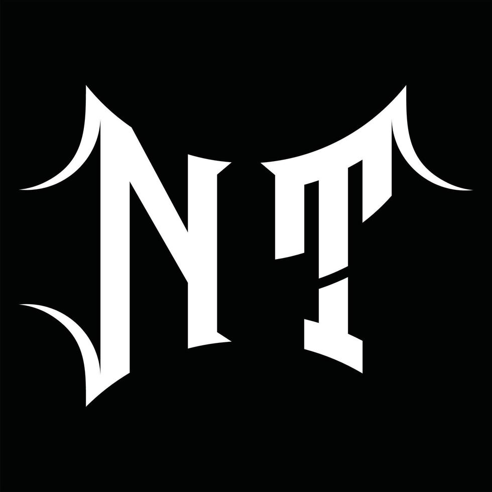 nt-Logo-Monogramm mit abstrakter Form-Design-Vorlage vektor