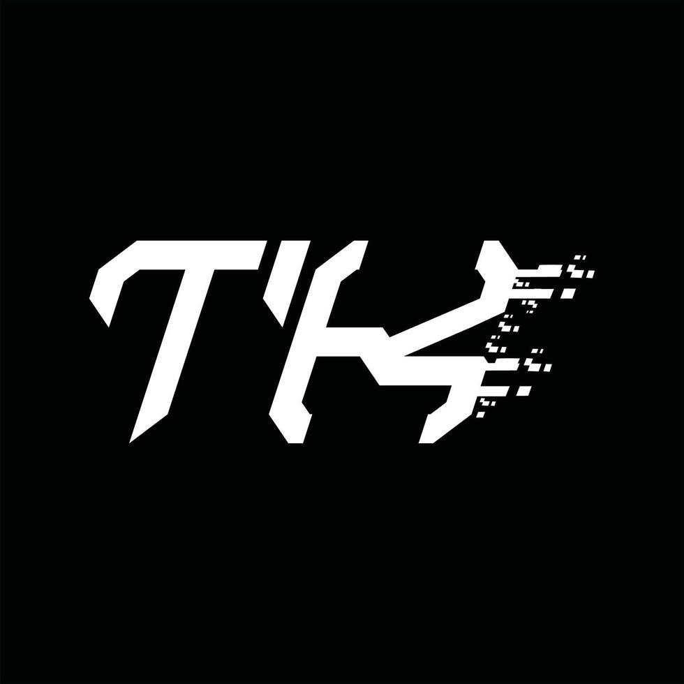 tk-Logo-Monogramm abstrakte Geschwindigkeitstechnologie-Designvorlage vektor
