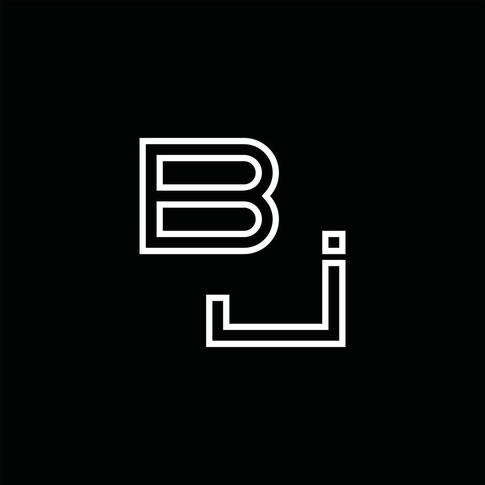 bj logotyp monogram med linje stil design mall vektor