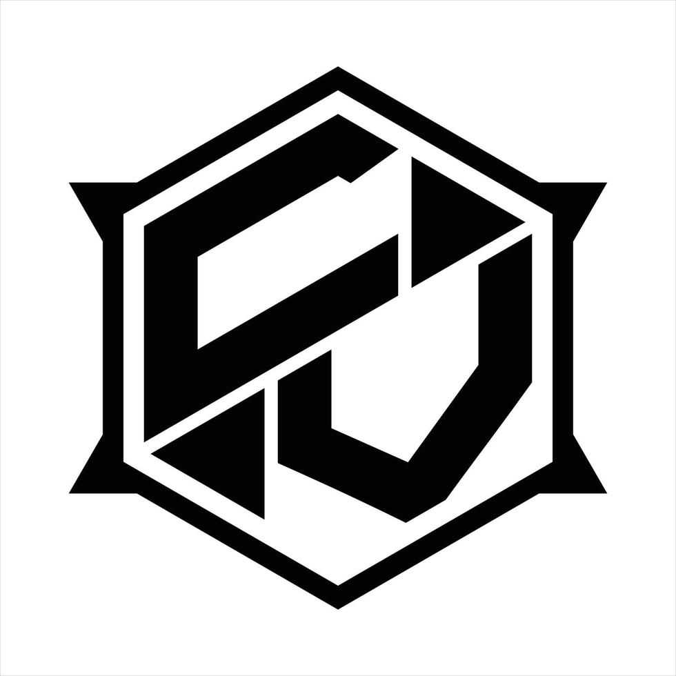 CV-Logo-Monogramm-Design-Vorlage vektor