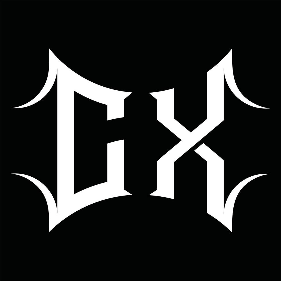 cx logotyp monogram med abstrakt form design mall vektor