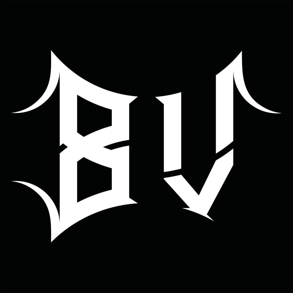bv logotyp monogram med abstrakt form design mall vektor